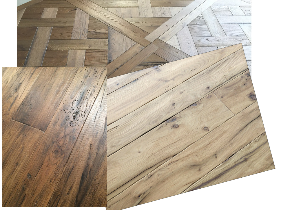 Parquet antico in rovere da vecchi pavimenti in legno di recupero Pavimenti in legno